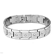 Gentlemens Bracelet With Genuine Crystals in Stainless steel. Total item weight 50.6g Length 8in