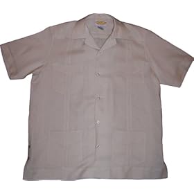 Men's Guayabera Shirt - Cool Mexican, Cuban Wedding and Cigar Clothing, 100% Irish Linen Natural-Pleated - Formal Pleating