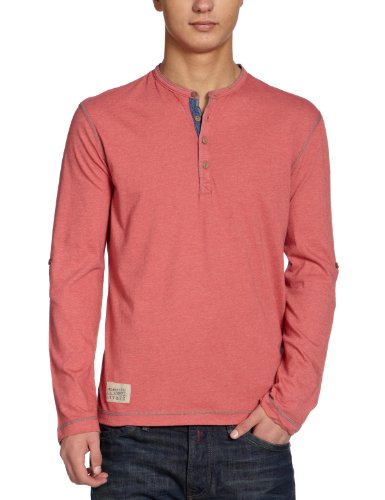 TOM TAILOR Herren Langarmshirt 10227370110/roll-up longsleeve henley, Gr. 52/54 (XL), Rot  Preisvergleich