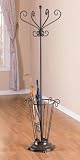 Bronze Finish Metal Coat Rack Hat Stand w/Umbrella Holder