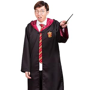 Harry Potter Gryffindor School Fancy Robe Cloak Costume And Tie (Size M)