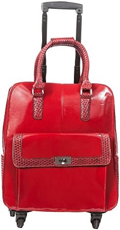 Hang Designs Women's Red Patent Jacqueline Trolley 360 Rolling Bag