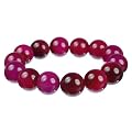 Purple Agate Faceted Bead Stretch Bracelet 7.5"