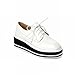 Carolbar Women's Fashion Lace up Popular Patent Leather Platform Wedge Heel Oxfords Shoes