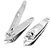 uxcell 2 Pcs Metal Side Fingernail Cutter Trimmers Silver Tone