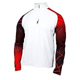 Spyder Linear Web Dry WEB T Neck Mens Mid Layer Medium White-Black-Volcano
