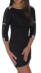 Sexy Cotton Lace Elbow Length Sleeves Bodycon Dress/Mini Dress 