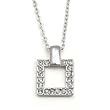 Platinum Plated Clear Crystal Square Fashion Necklace