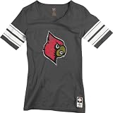 Louisville Cardinals Women's Grey adidas Originals Vintage Mascot Football Jersey T-Shirt
