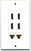 RiteAV - 4 Port HDMI 2 Port Cat6 Ethernet White Wall Plate Decorative