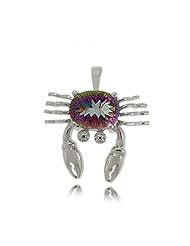 Crab Pendant Mystic Fire Topaz Sterling Silver Ladies