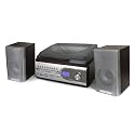 Vintage Design HiFi Stereoanlage mit Plattenspieler (USB- SD-Eing&auml;nge, CD MP3 Radio)