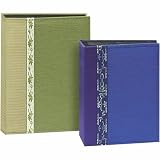 Pioneer - Pioneer Tone Fabric Series Bound Photo Album, Solid Tone on Tone Fabric Covers with Ribbon Trim, Holds 208 4" x 6" Photos, 2 Per Page.