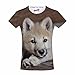 Kids Graphic Tee Youth T Shirt Wolf Cub Clothes for Girls