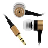 GTMax High Qulity In-Ear 3.5mm Gold-Plated Stereo Earbuds - Metallic Gold for Amazon Kindle 2, kindle DX E-Book Reader