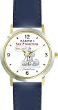 Habit 1 - Proactive Man (Spanish Text) - DELUXE TWO-TONE WATCH from THE 7 HABITS - WATCH COLLECTION BY WATCHBUDDY&reg; - Arabic Numbers - Blue Leather Strap-Size-Large ( Men's Size or Jumbo Women's Size )