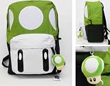 Mushroom School Back Pack - Green 16 Inch with mini plush