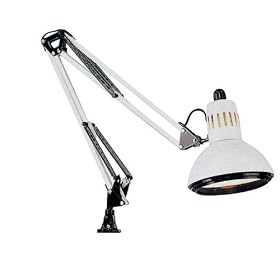 Alvin G2540-D Swing-arm Lamp, White, 32in extension