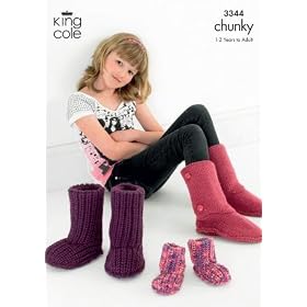 UGG Boots Style Knitting Pattern (Baby - Adult) 3344