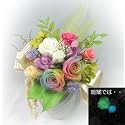 【父の日ギフト】ほんのり香るプリザーブドアレンジ　[アロマLu-Ra]　レインボーローズと暗闇で光るバラ入り！＜送料無料！＞