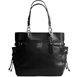 41qwOH%2Bm2eL. SL160  Coach Black Leather Colette North South Tote Handbag   Coach 16430BLK Reviews