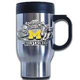 Michigan Wolverines Stainless Steel 18 oz Travel Beverage Mug - NCAA College Athletics Fan Shop Sports Team Merchandise