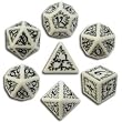 Elvish White/Black 7-piece Dice Set