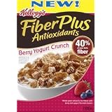 Kellogg's Fiber Plus Antioxidants Berry Yogurt Crunch Cereal, 15.3 oz. (Pack of 4)