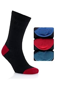 3 Pairs of Cotton Blend Comfort Easy Grip Socks with Silver Technology