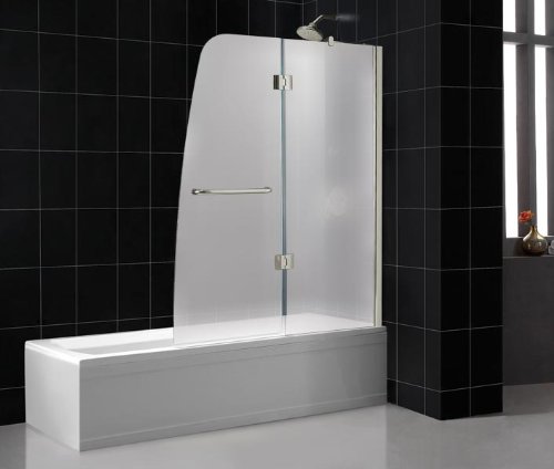 DreamLine SHDR-3148586-04-FR2 Aqua Tub Door Frosted Glass, Brushed Nickel