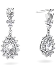 Genuine White Topaz 14kt White Gold Dangle Drop Earrings