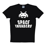 Logoshirt Space Invaders - Tee-shirt mixte adulte - Noir