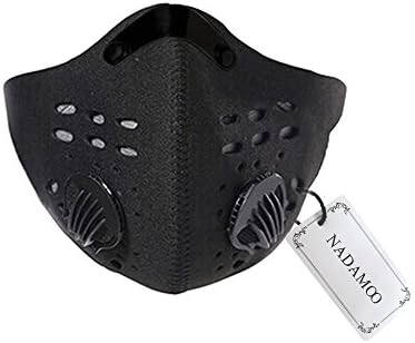 Dehaohui Unisex Cool Windproof Dustproof Odor-resistant PM2.5 Half Face Outdoor Sports Cycling Mask Respirator Mouth-muffle Carbon Filter&amp;Dual Vent Valve&amp;Aluminum Sheet Nose Pad &amp; Velcro Strap (Black)