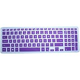 AutoLive Translucent Purple Ultra Thin Silicone Keyboard Skin Protector Cover for Dell Inspiron 15 3000 & 5000 series, such as 15-3541, 15-3542, 15-3543, 15-3551, 15-5545, 15-5547, 15-5548, 15-5558, 17-5748, 17-5749 US Version