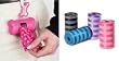 PINK - Bone-Shaped Waste Bag Holder With 5 ROLLS OF PICK-UP BAGS