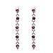 June Silver Pink Crystal Post Drop Earrings title=