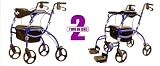 Rollator - Transport WheelChair Silver Color. Constructed of high density aircraft aluminum tubing that holds up to 250 lbs. Easily folds in less than 30 seconds to fit into the convenient vinyl carry bag with shoulder strap.