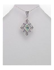 Marcasite Pendant Necklace In 92.5 Sterling Silver