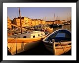 Boats at Port, St. Tropez, France Styles Framed Art Poster Print by Barbara Van Zanten, 49x39