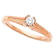 18K Rose Gold Diamond Solitaire Promise Ring - 0.15 Ct.