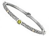 Phillip Gavriel 18K Yellow Gold and Sterling Silver Bangle With Four Peridot Gems
