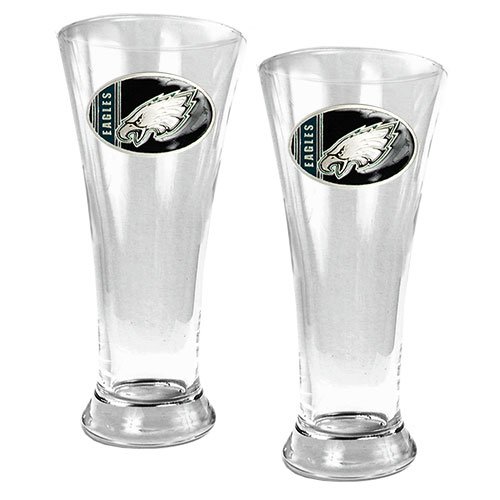 Philadelphia Eagles 2pc 19oz Pilsner Glass Set NFL Football