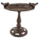 Cast Iron Rustic Birdbath W 2 Garden Bath Feeder Bird