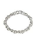 Sterling Silver Men's Handmade Link Bracelet Rhodium Plated 8.5