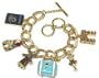 Chunky World Traveler Themed Charm Bracelet Gold Tone with DETAILED ENAMELED CHARMS!