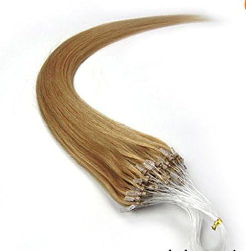 Beauty Wig World 16" Straight Micro Rings/ Loop Remy Human Hair Extensions 0.5g per Strands 100s/pack 27# Honey Blonde