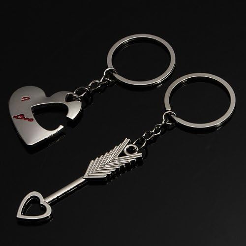 Couple Keychain Ring Keyring Key Lover Gift Heart Key .