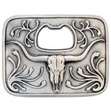 Pewter Bottle Opener Buckle - Buffalo Skull