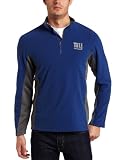 NFL Men's New York Giants Fade II Crew Long Sleeve 1/4 Zip Micro Chiller Fleece (Stadium Blue/Storm Gray, Large)