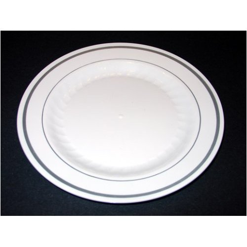 Masterpiece Premium Quality Heavyweight Plastic Plates: 25 Dinner Plates and 25 Salad Plates